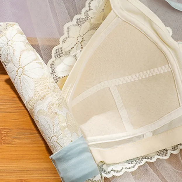 脇スッキリ レース 配色 可愛い B-Cカップ 下垂防止 盛れる ノンワイヤー ナイトブラ 着け心地 ブラジャー