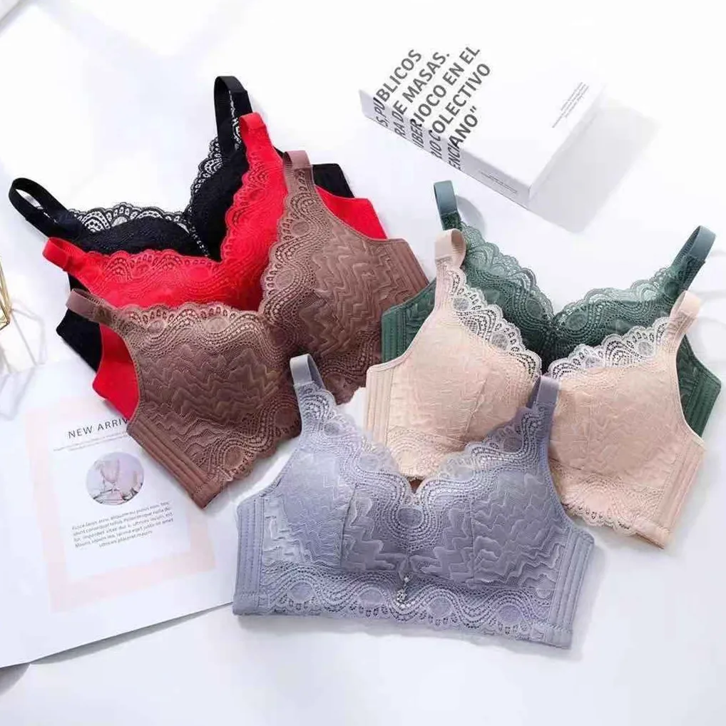 (A-Cカップ) レース ノンワイヤー 谷間メイク レース 離れ乳改善 ハミ肉ゼロ ナイトブラ