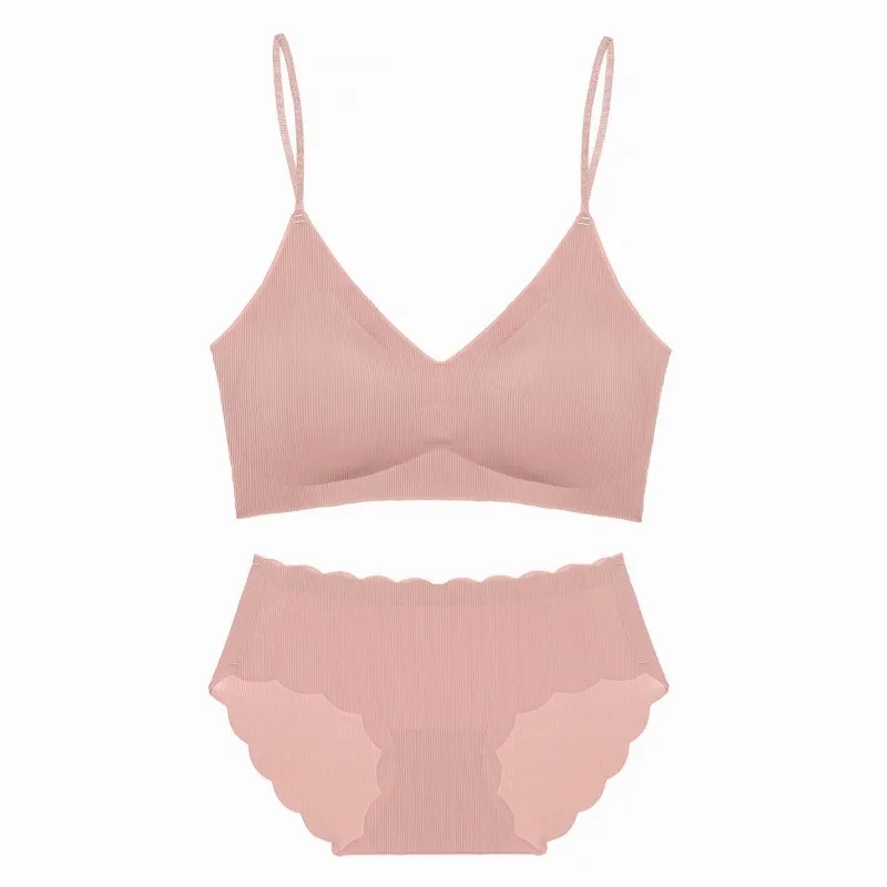 【ナイトブラ】(A-Cカップ) シンプル 無地 シームレス 肌触り抜群 ノンワイヤー プルオーバー パッドあり ブラ・ショーツセット