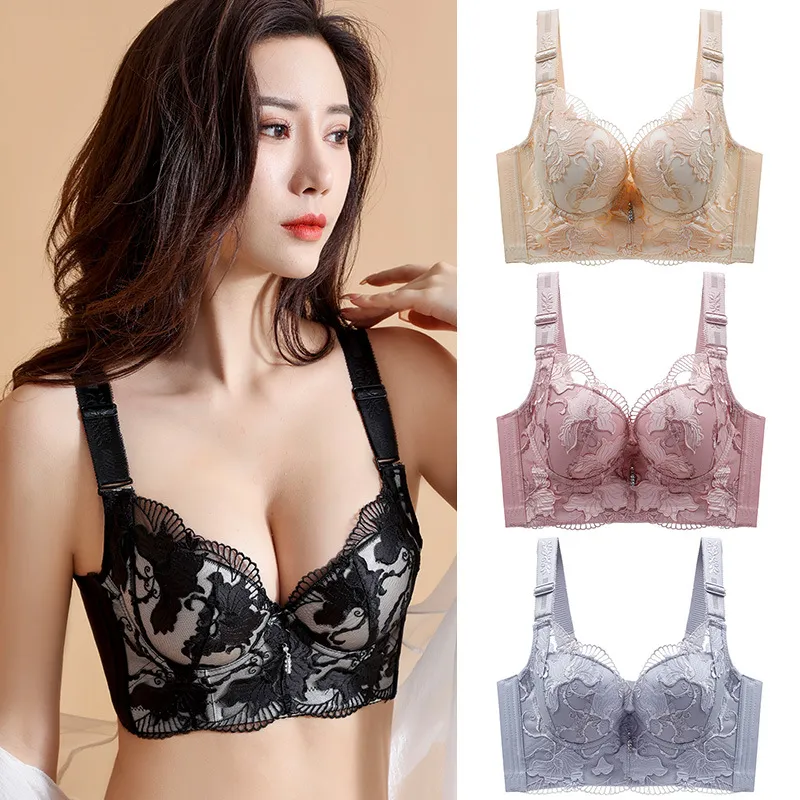 ソフトワイヤー 大人可愛い レース 切り替え 胸大きく見え B-Cカップ ブラジャー