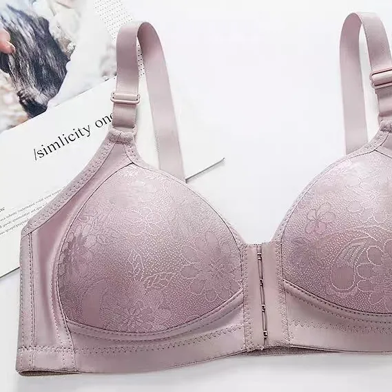 流れ防止 前ホック 夜用ブラ ノンワイヤー B-Cカップ お揃い効果 脇高設計 育乳 ナイトブラ