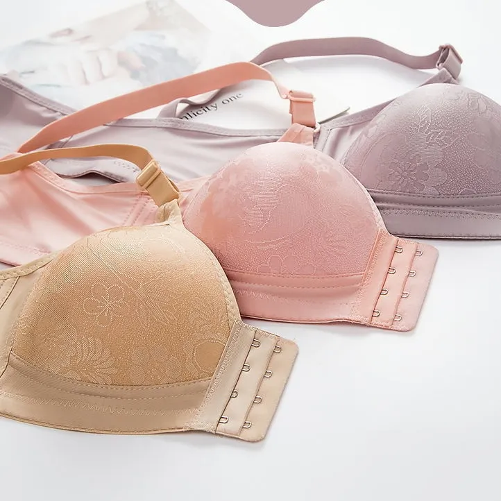 流れ防止 前ホック 夜用ブラ ノンワイヤー B-Cカップ お揃い効果 脇高設計 育乳 ナイトブラ