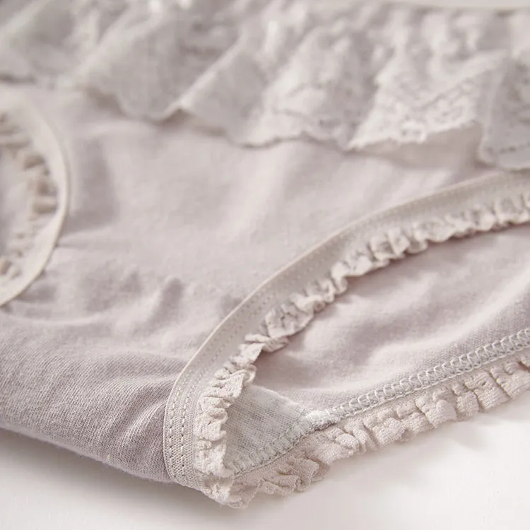 【五点セット】お買い得 少女 学生 可愛い 伸縮性がある 肌に優しい レース スタンダードショーツ