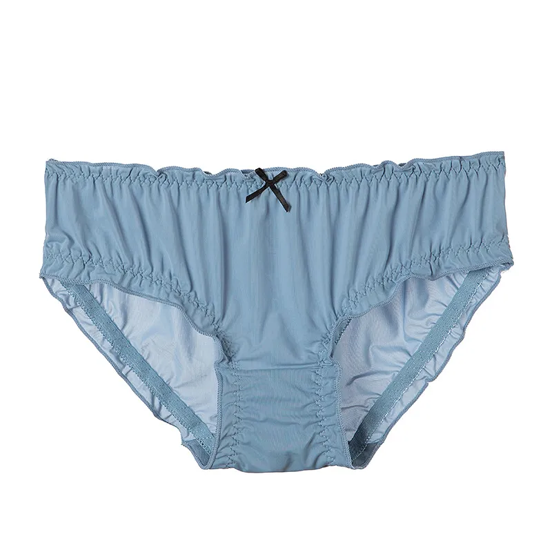 シンプル 無地 通気性良い リボン付き クッション性 全6色 シームレス スタンダードショーツ