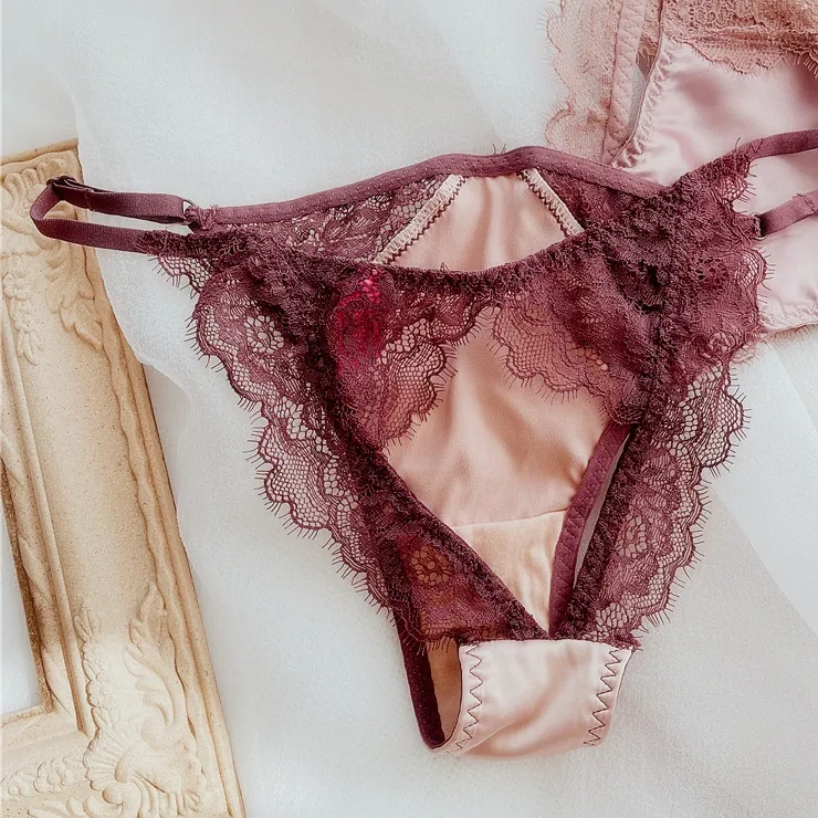 セクシー 透かし彫り レース エロカワ ローウエスト パンティ Tバック・タンガ
