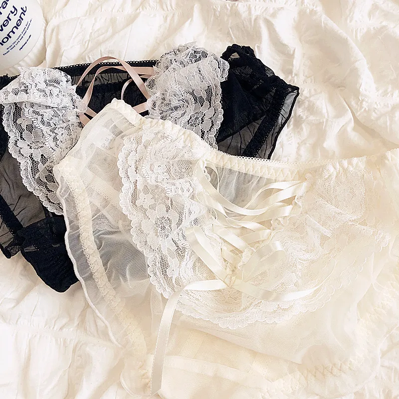 無敵な可愛さ 美尻 レース ボウタイ エロカワ スケスケ パンティ スタンダードショーツ