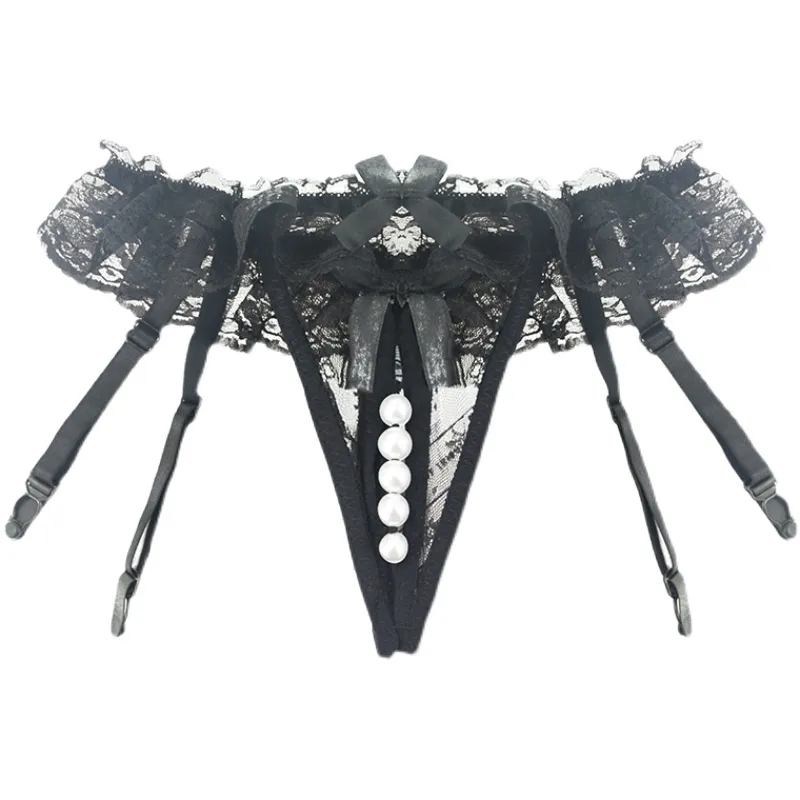 スウィート レース 穴あき Tバックショーツ パール ガーターベルト
