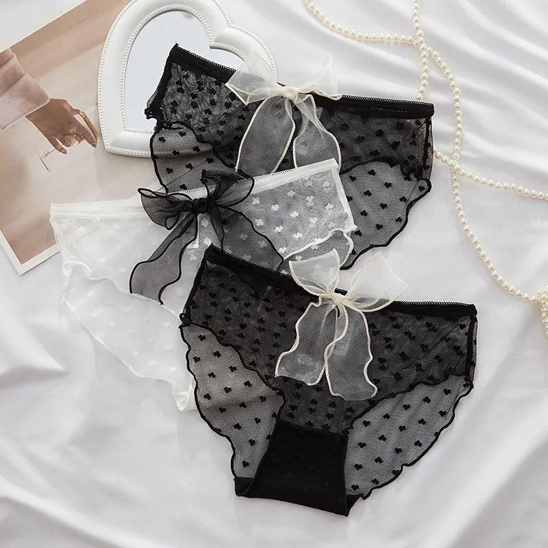 シースルー 着回し力抜群 レース リボン 高級感 レディース スタンダード ショーツ