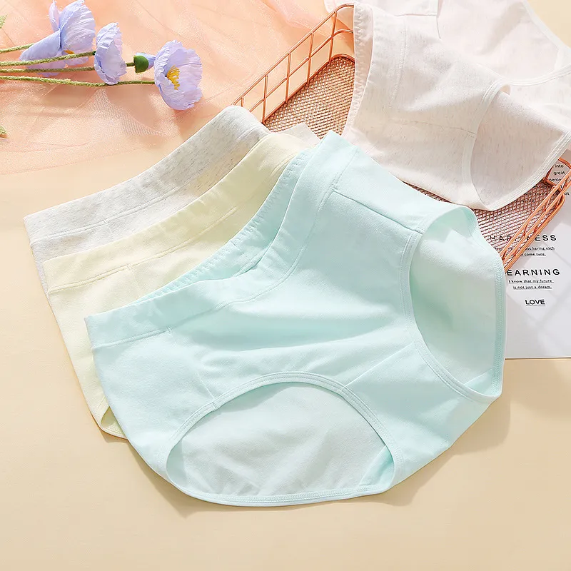 100％綿 肌に優しい 吸汗 無地 コットン 伸縮性がある 少女 学生 スタンダードショーツ