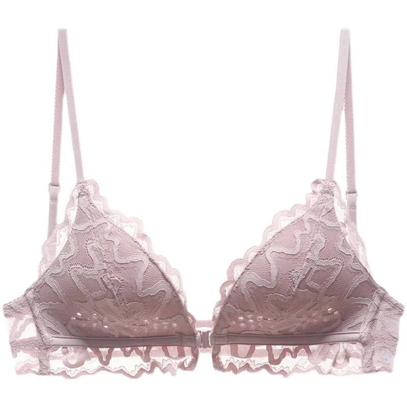 背中魅せ 蒸れない 超薄い フロントホック 単品販売可能 レース 切り替え A-Cカップ ノンワイヤー 高通気 ブラ・ショーツセット