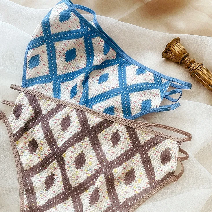 おしゃれ 柔らかい 幾何柄 透かし彫り ストレッチ 美尻 パンティ スタンダードショーツ