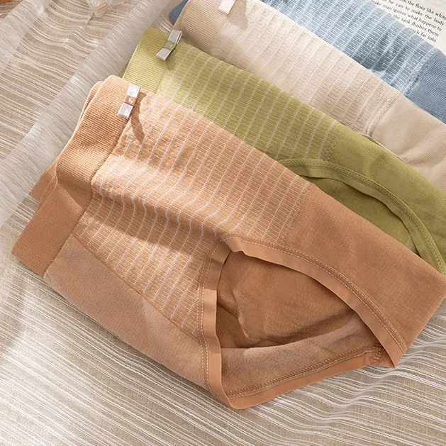 カールせずに締める 美尻 ストライプ柄  女子高生 ハイウエスト 無地 シンプル ショーツ