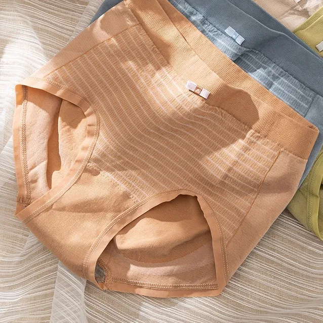 カールせずに締める 美尻 ストライプ柄  女子高生 ハイウエスト 無地 シンプル ショーツ