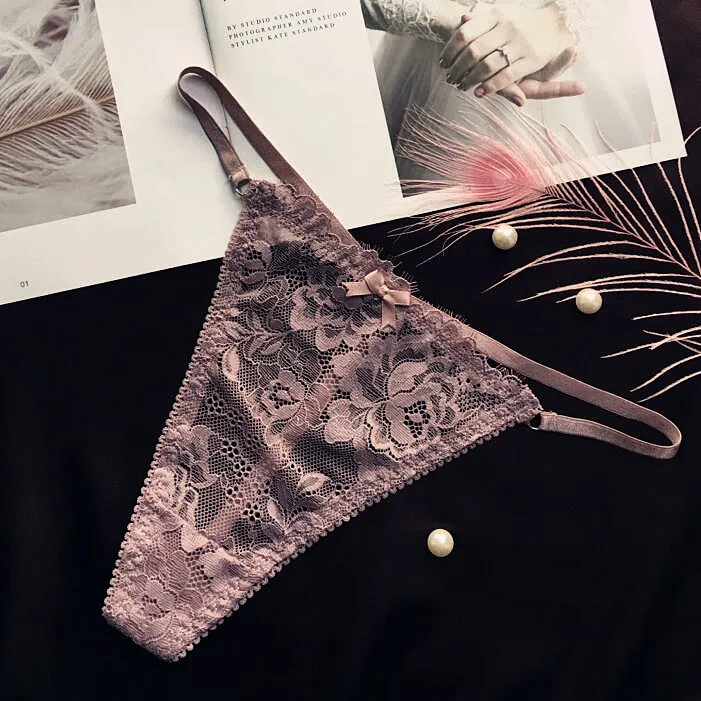 セクシー レース 超薄め 通気性良い 透け透け 誘惑 柔らかい 締め付け感ゼロ Ｔバック・タンガ