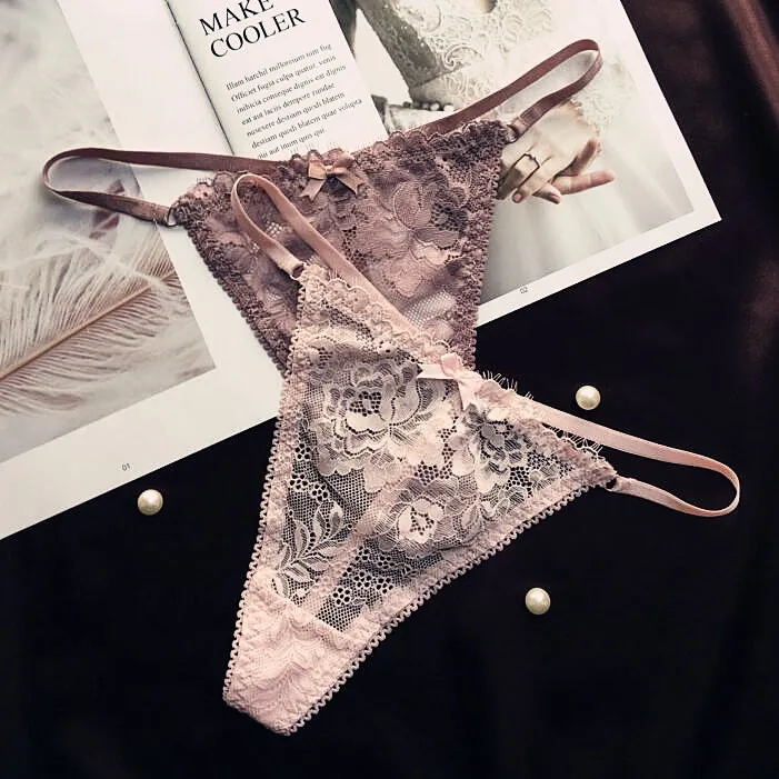セクシー レース 超薄め 通気性良い 透け透け 誘惑 柔らかい 締め付け感ゼロ Ｔバック・タンガ
