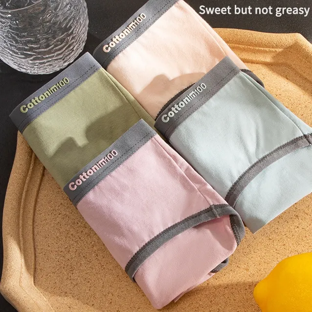 多色展開 オシャレ 定番 シンプル 配色 コットン 肌に優しい 高通気 少女 スタンダードショーツ