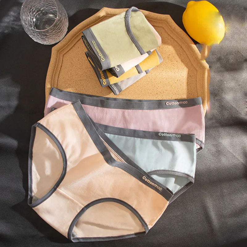 多色展開 オシャレ 定番 シンプル 配色 コットン 肌に優しい 高通気 少女 スタンダードショーツ