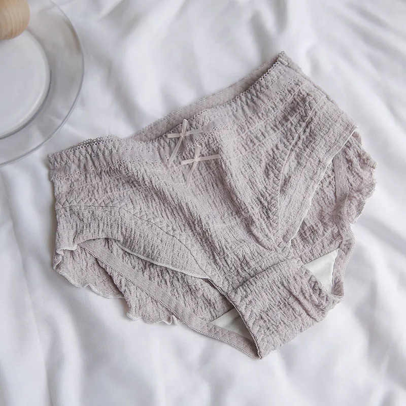少女いっぱい フリル リボン付き 通気性良い 柔らかい 全4色 美尻 スタンダードショーツ