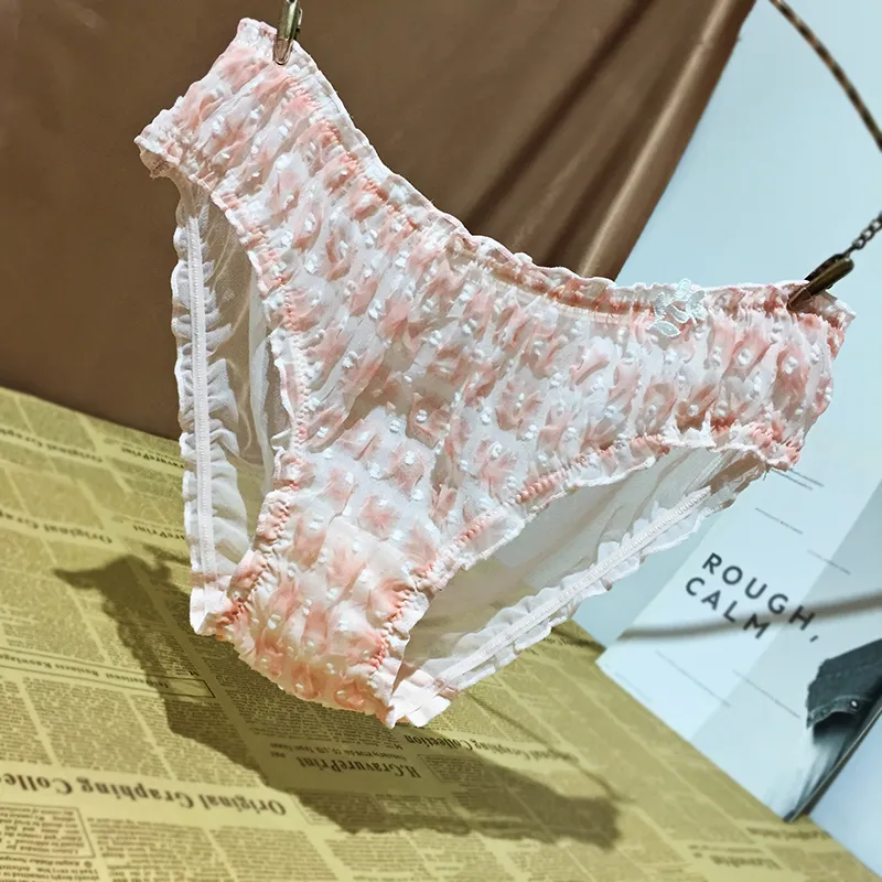 4色展開 少女いっぱい フリル 切り替え メッシュ 通気性良い オシャレ スタンダードショーツ