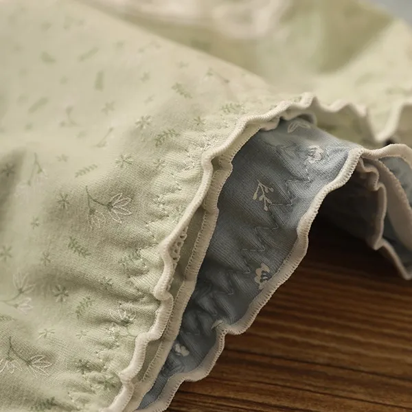 可愛い レース 清新 配色 花柄 コットン 肌に優しい 柔らかい スタンダードショーツ