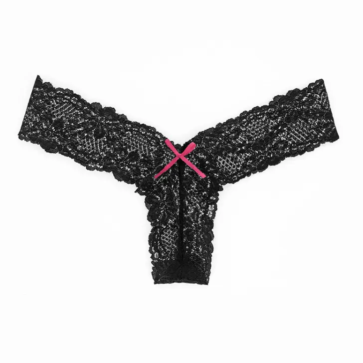 セクシー 総レース ローウエスト リボン付き 誘惑 締め付け感ゼロ Ｔバック・タンガ
