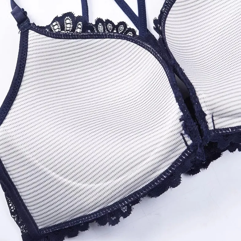 フロントホック 美胸 レース セクシー A-Cカップ ノンワイヤー 寄せ上げ  ブラ・ショーツセット