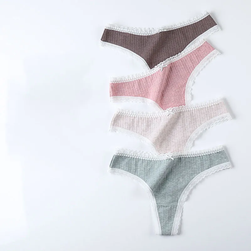 着心地良い レース 配色 ローウエスト セクシー シームレス Ｔバック・タンガ