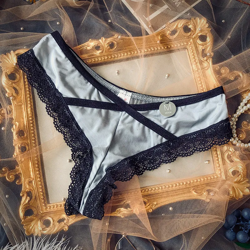 デザイン性抜群 レース セクシー 誘惑 ローウェスト コットン 切り替え Ｔバック・タンガ