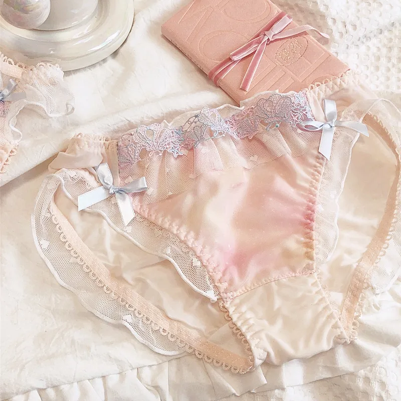 2タイプ スウィート メッシュ ローウエスト フリル Tバック・タンガ スタンダードショーツ