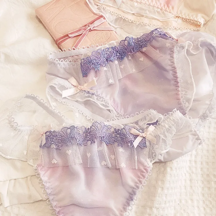 2タイプ スウィート メッシュ ローウエスト フリル Tバック・タンガ スタンダードショーツ