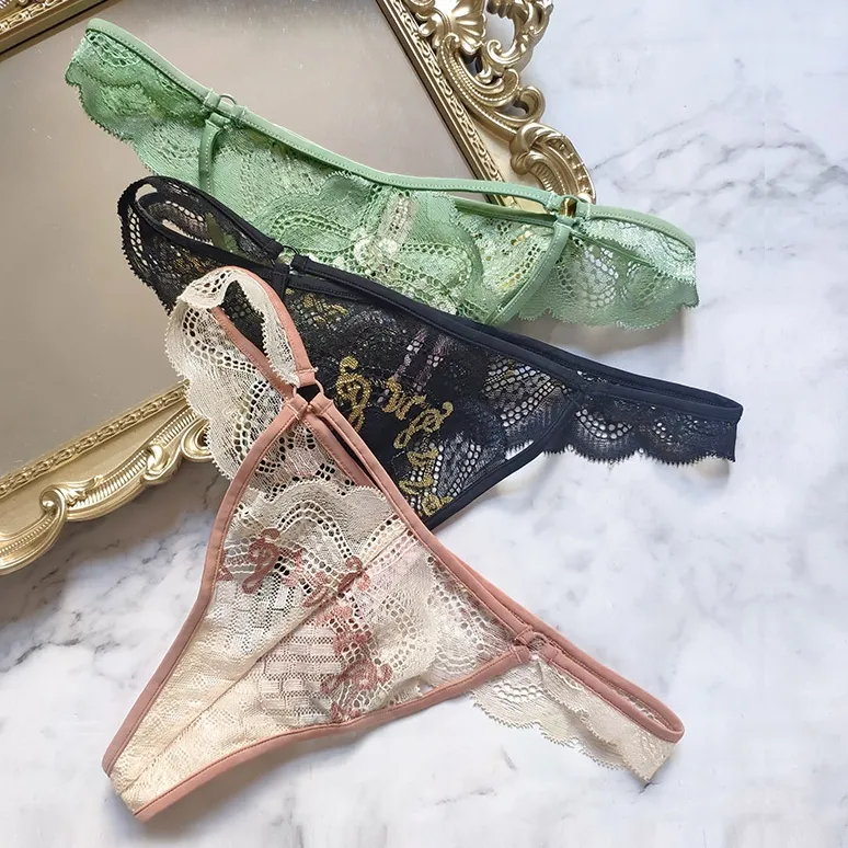 セクシー レース 刺繡 大人女子系 ストレッチ 美尻 Tバック・タンガ