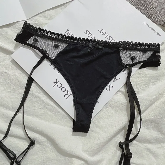 セクシー ガーターベルト メッシュ 切り替え 透け透け セクシー Ｔバック・タンガ