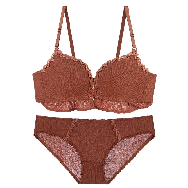 【厳選アイテム 再入荷】A-Bカップ フロントホック 盛れる 楽ちん セクシー ブラ・ショーツセット