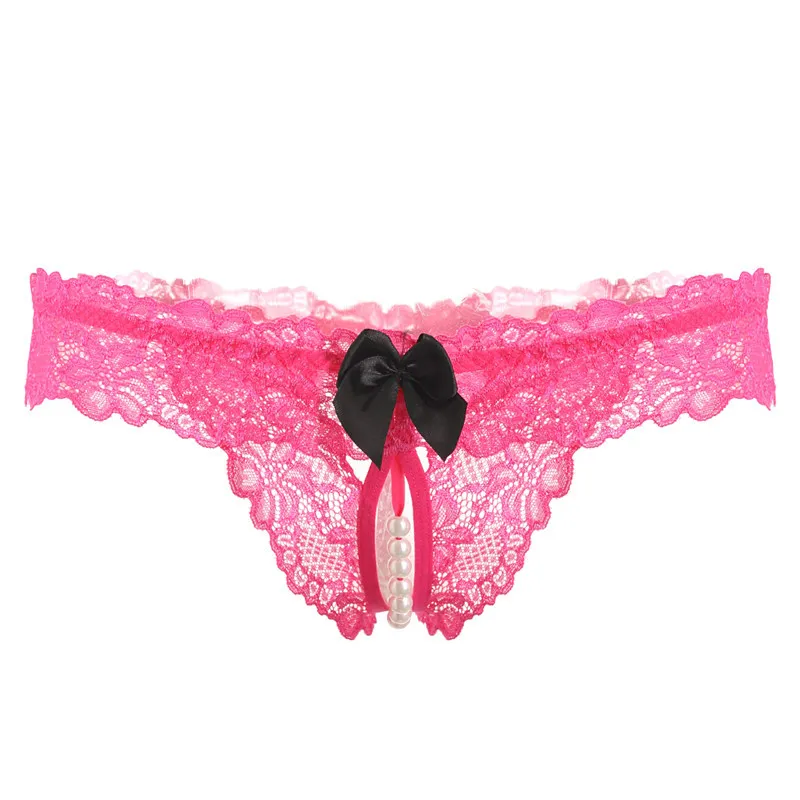 可愛いデザイン セクシー 誘惑 マンネリ解消 穴開き リボン レース パール 配色 Ｔバック・タンガ