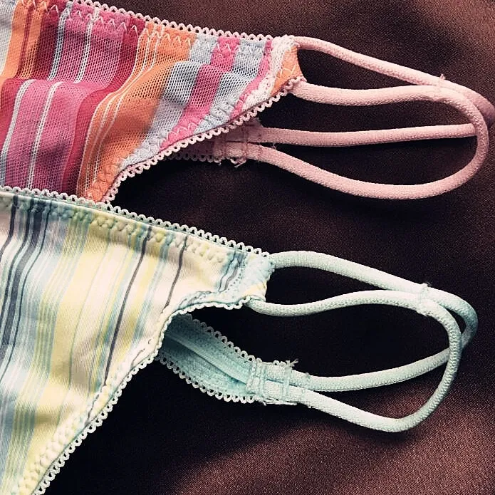 おしゃれ ストライプ柄 配色 ローウエスト セクシー ステルス Ｔバック・タンガ