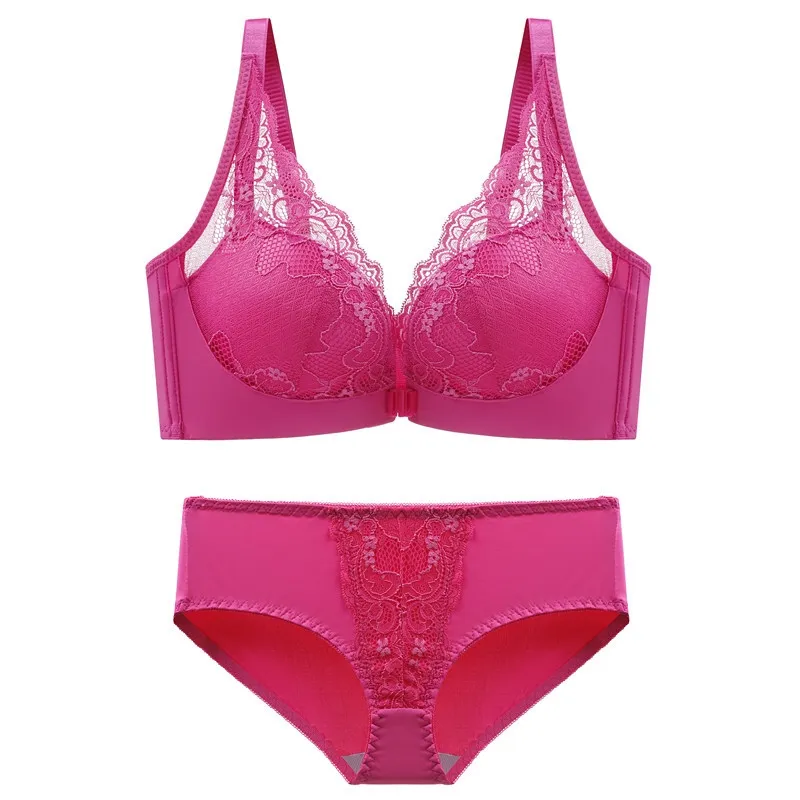 ハミ肉ゼロ ノンワイヤー A-Cカップ レース フロントホック 重力に逆らい ブラ・ショーツセット