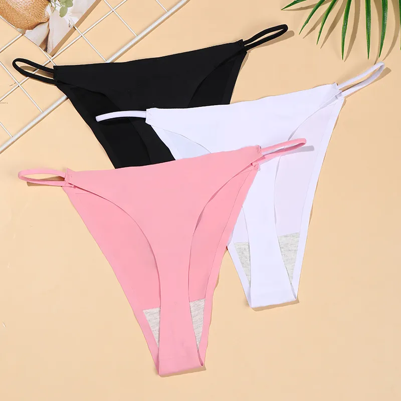 ストレッチ 3色 無地 スポーツ用 シームレス 美尻 柔らかい Tバック・タンガ