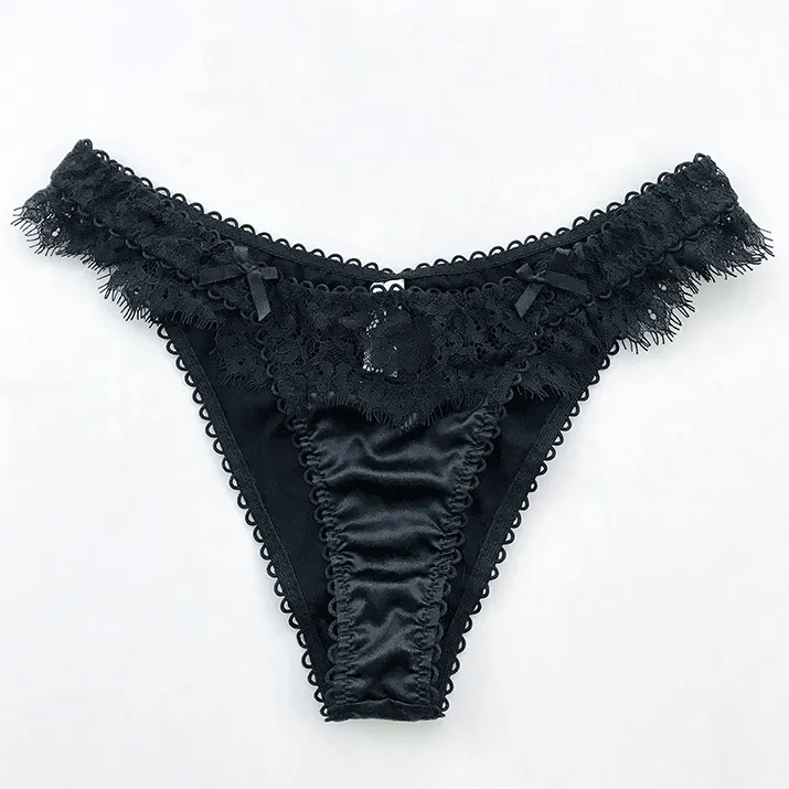 セクシー レース 高通気 美尻 リボン付き 透かし彫り 締め付け感ゼロ Ｔバック・タンガ