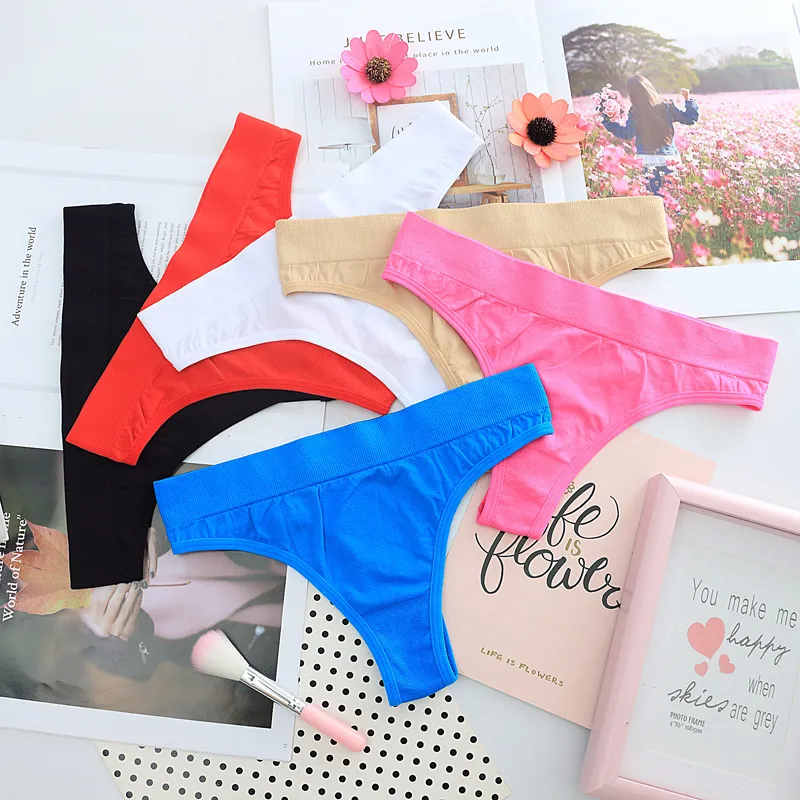 スポーツ風 シームレス お買い得 薄くて軽く ローウエスト 無地  Ｔバック・タンガ