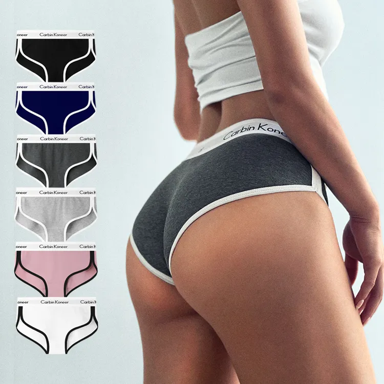 絶対流行 柔らかい スポーツ 美尻 シンプル 配色 アルファベット Ｔバック・タンガ