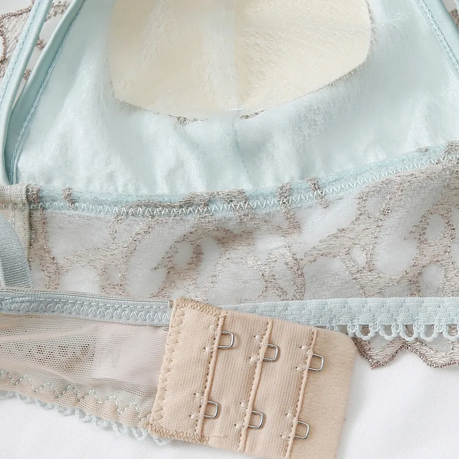 締め付け感ゼロ フランス式 レース A-Cカップ ノンワイヤー 刺繡 高通気性 ブラ・ショーツセット