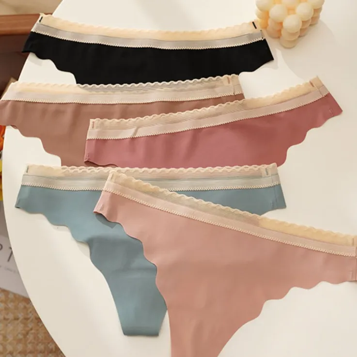 セクシー シームレス レース 切り替え ステルス 無感 柔らかい つけ心地 Ｔバック・タンガ