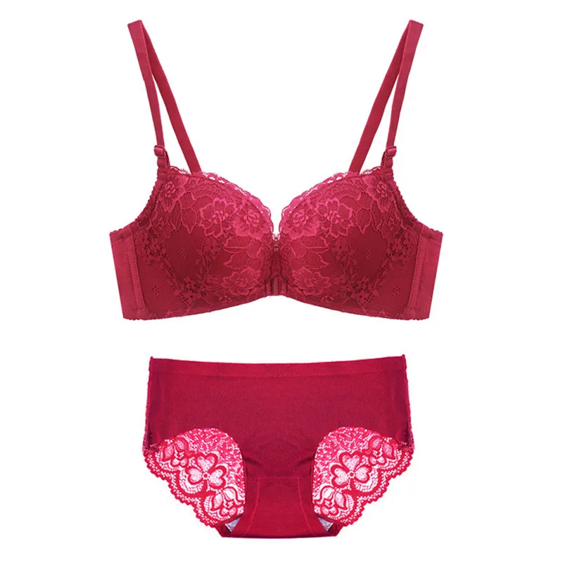 超盛れる フロントホック セクシー ノンワイヤー A-Cカップ 大人度アップ  ブラ・ショーツセット