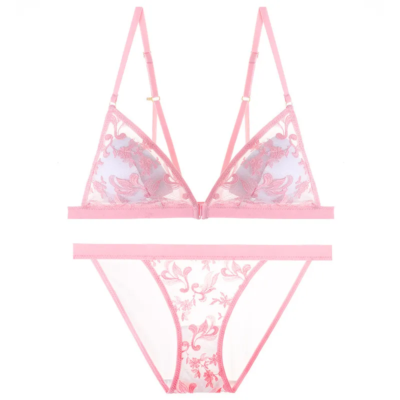 セクシー 上品 エレガント A-Cカップ ノンワイヤー フロントホック ブラ・ショーツセット