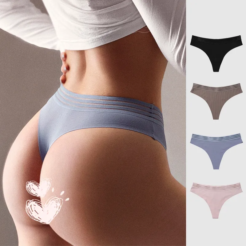 スポーツ風 切り替え ヒップアップ 超薄め ステルス 通気性良い 無地 Ｔバック・タンガ