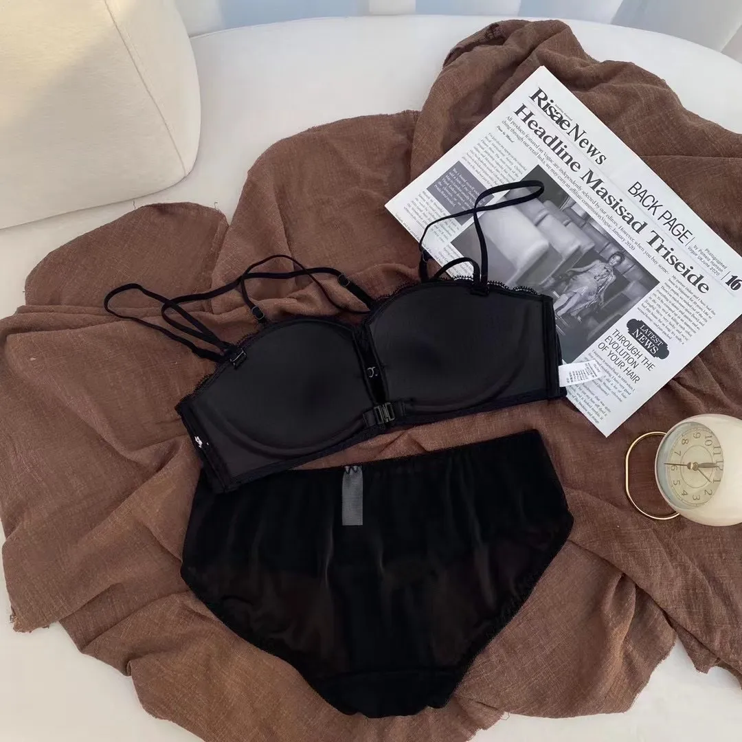 スウィート フロントホック レース A-Bカップ ノンワイヤー 1/2カップ ブラ・ショーツセット