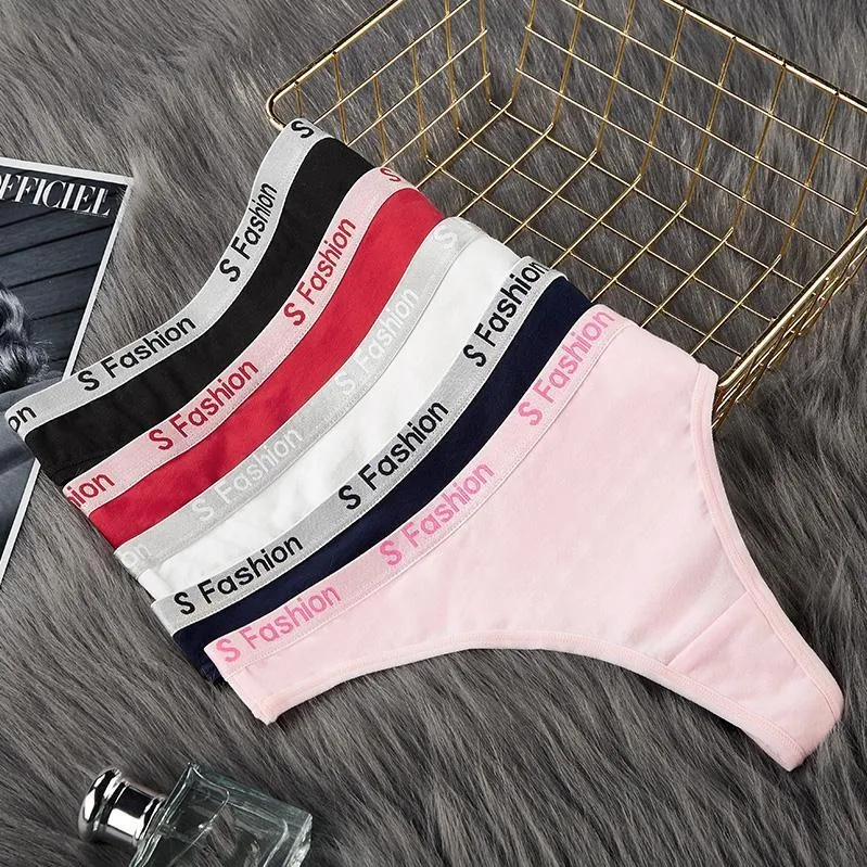 シンプル 配色 シームレス 美尻 アルファベット ステルス 通気性良い Ｔバック・タンガ