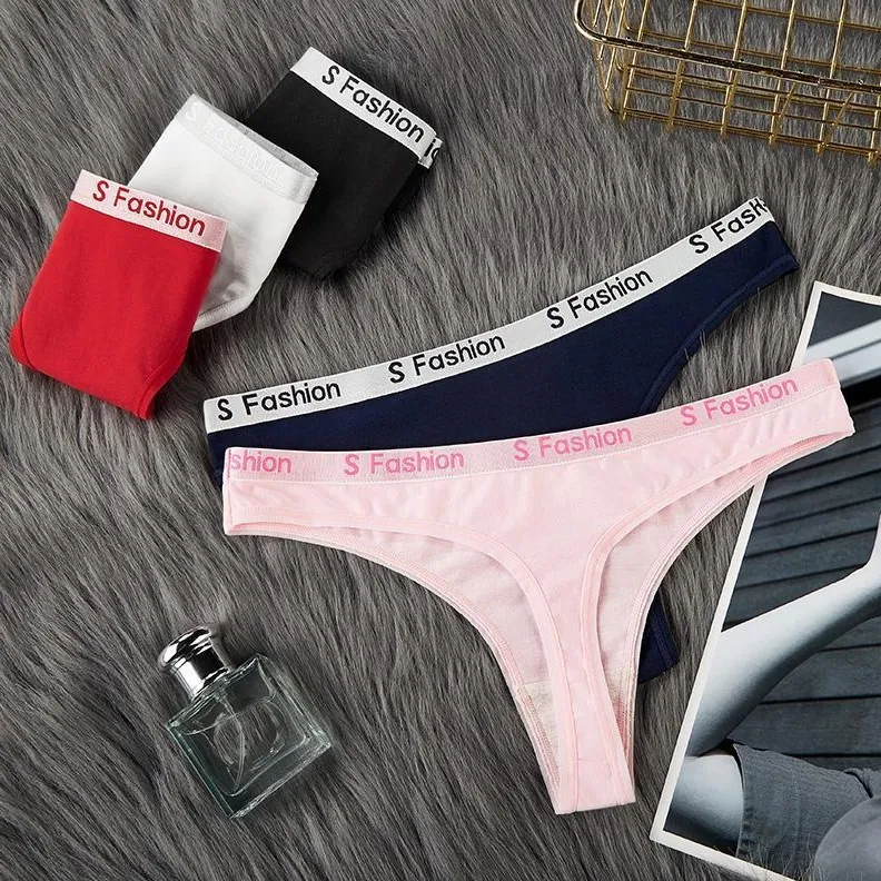 シンプル 配色 シームレス 美尻 アルファベット ステルス 通気性良い Ｔバック・タンガ