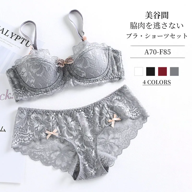 欠かせない 清新  レース A-Fカップ レギュラーウエスト 切り替え ワイヤー入り ブラ・ショーツセット