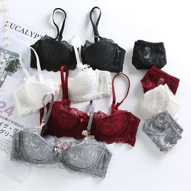 欠かせない 清新  レース A-Fカップ レギュラーウエスト 切り替え ワイヤー入り ブラ・ショーツセット